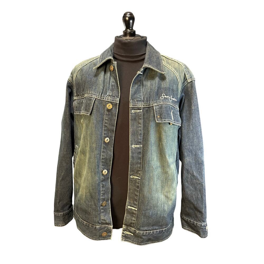 Vintage Sean John Y2K Heavy Duty Workwear Denim Hip Hop Style Trucker Jacket S